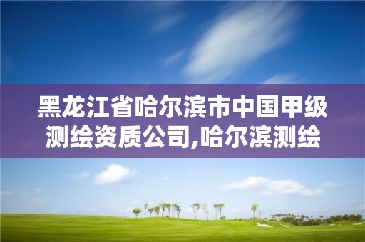 黑龍江省哈爾濱市中國甲級(jí)測繪資質(zhì)公司,哈爾濱測繪勘察研究院怎么樣