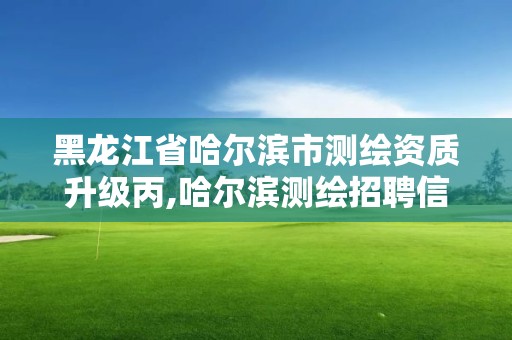 黑龍江省哈爾濱市測繪資質升級丙,哈爾濱測繪招聘信息