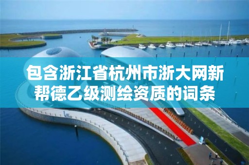 包含浙江省杭州市浙大網新幫德乙級測繪資質的詞條