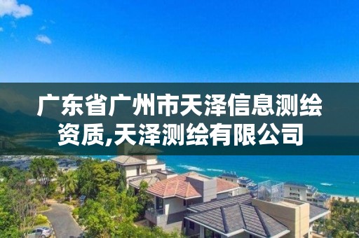 廣東省廣州市天澤信息測繪資質,天澤測繪有限公司