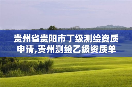 貴州省貴陽市丁級測繪資質申請,貴州測繪乙級資質單位