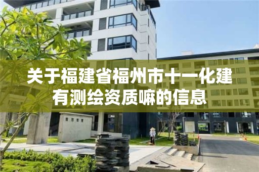 關于福建省福州市十一化建有測繪資質嘛的信息