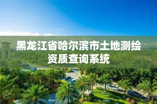 黑龍江省哈爾濱市土地測繪資質查詢系統