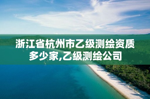 浙江省杭州市乙級測繪資質多少家,乙級測繪公司