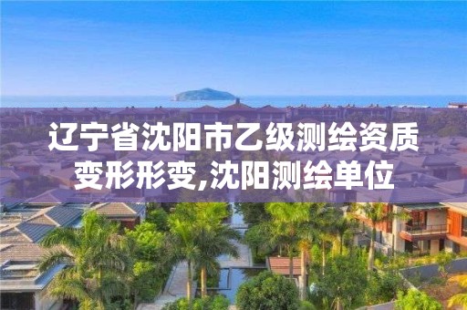 遼寧省沈陽市乙級測繪資質變形形變,沈陽測繪單位