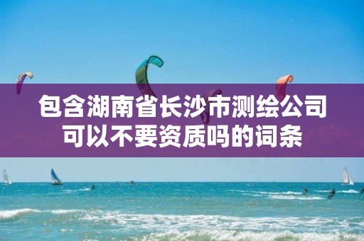 包含湖南省長沙市測繪公司可以不要資質嗎的詞條