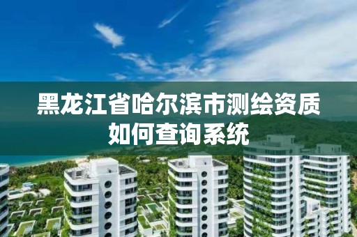 黑龍江省哈爾濱市測繪資質如何查詢系統