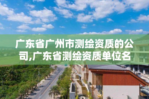 廣東省廣州市測繪資質的公司,廣東省測繪資質單位名單