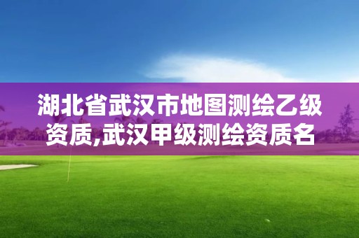 湖北省武漢市地圖測(cè)繪乙級(jí)資質(zhì),武漢甲級(jí)測(cè)繪資質(zhì)名錄