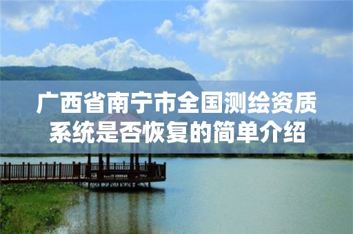 廣西省南寧市全國測繪資質系統是否恢復的簡單介紹