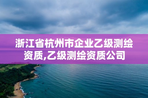 浙江省杭州市企業乙級測繪資質,乙級測繪資質公司