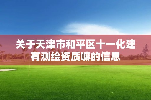 關于天津市和平區十一化建有測繪資質嘛的信息