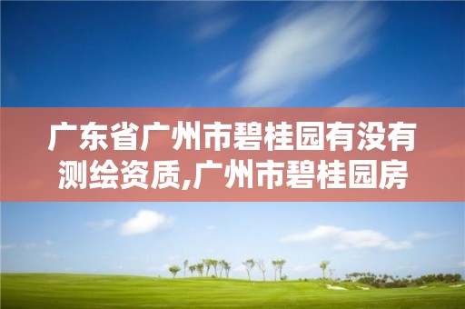 廣東省廣州市碧桂園有沒有測繪資質,廣州市碧桂園房地產開發有限公司。