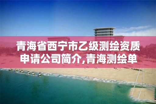 青海省西寧市乙級測繪資質申請公司簡介,青海測繪單位