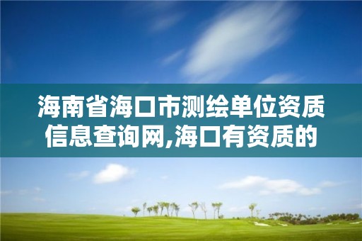 海南省海口市測繪單位資質信息查詢網,海口有資質的測繪公司