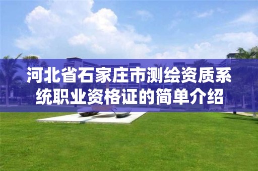 河北省石家莊市測繪資質系統職業資格證的簡單介紹