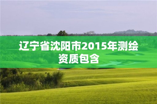 遼寧省沈陽市2015年測繪資質包含