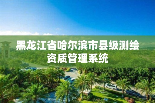 黑龍江省哈爾濱市縣級測繪資質管理系統