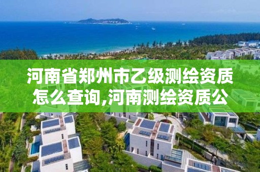 河南省鄭州市乙級測繪資質(zhì)怎么查詢,河南測繪資質(zhì)公示