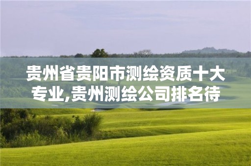 貴州省貴陽市測繪資質十大專業,貴州測繪公司排名待遇。