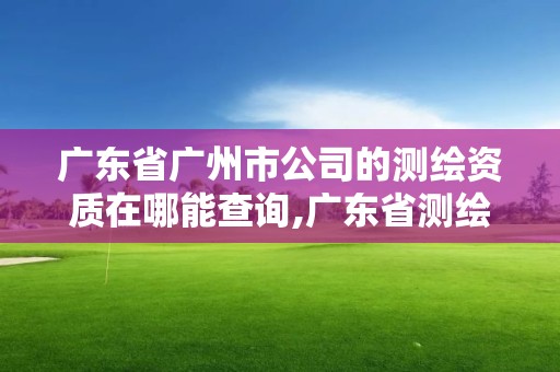 廣東省廣州市公司的測繪資質在哪能查詢,廣東省測繪資質辦理流程。