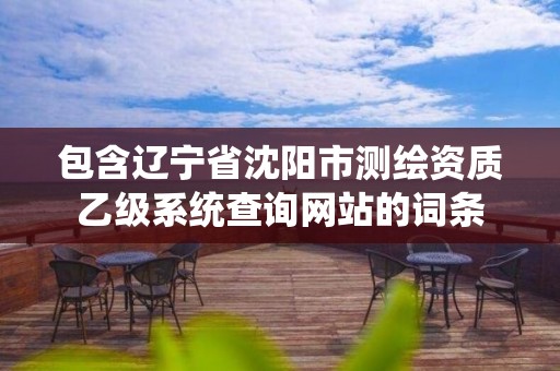 包含遼寧省沈陽市測繪資質乙級系統查詢網站的詞條