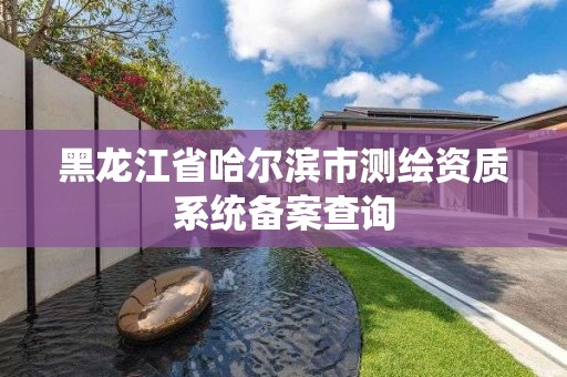 黑龍江省哈爾濱市測繪資質系統備案查詢