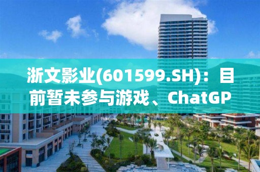 浙文影業(601599.SH)：目前暫未參與游戲、ChatGPT等業務