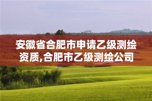 安徽省合肥市申請乙級測繪資質,合肥市乙級測繪公司。