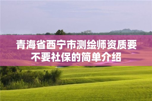 青海省西寧市測繪師資質要不要社保的簡單介紹