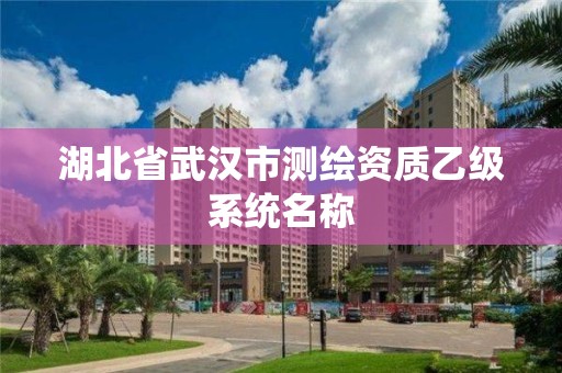 湖北省武漢市測繪資質乙級系統名稱