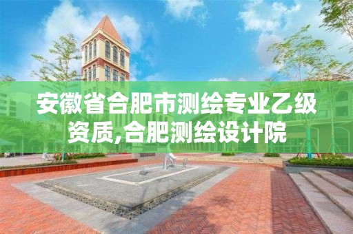 安徽省合肥市測繪專業乙級資質,合肥測繪設計院