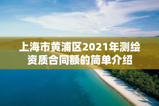 上海市黃浦區(qū)2021年測繪資質(zhì)合同額的簡單介紹