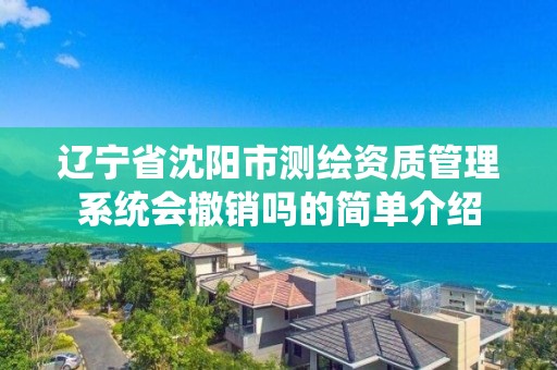 遼寧省沈陽市測繪資質管理系統會撤銷嗎的簡單介紹