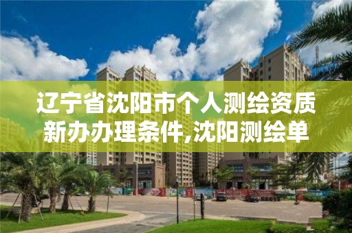 遼寧省沈陽市個人測繪資質新辦辦理條件,沈陽測繪單位