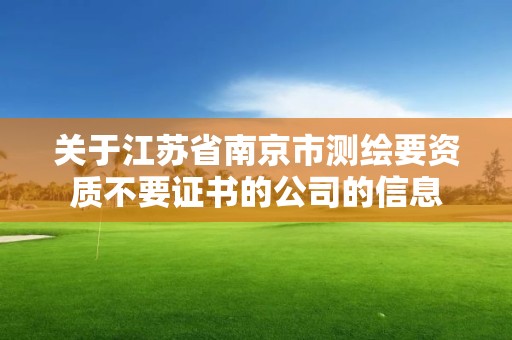 關(guān)于江蘇省南京市測繪要資質(zhì)不要證書的公司的信息