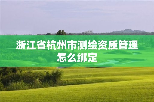 浙江省杭州市測繪資質管理怎么綁定