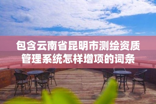 包含云南省昆明市測繪資質管理系統怎樣增項的詞條