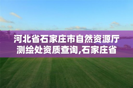 河北省石家莊市自然資源廳測繪處資質查詢,石家莊省測繪局西地塊。