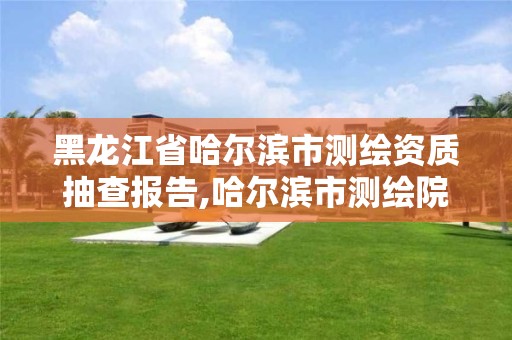 黑龍江省哈爾濱市測繪資質抽查報告,哈爾濱市測繪院