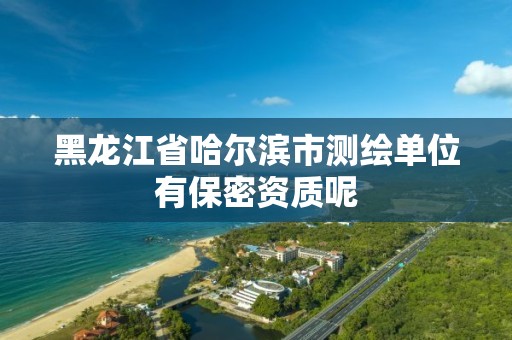 黑龍江省哈爾濱市測繪單位有保密資質呢