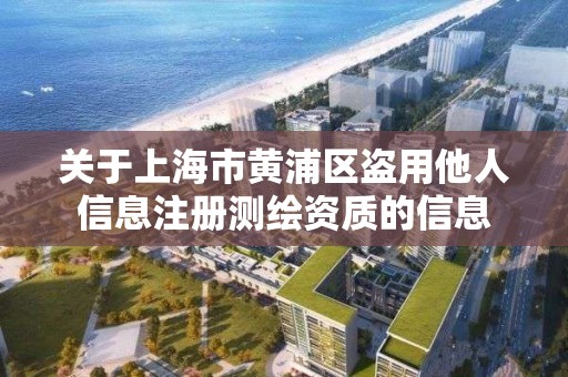 關于上海市黃浦區盜用他人信息注冊測繪資質的信息