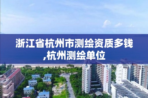 浙江省杭州市測繪資質多錢,杭州測繪單位