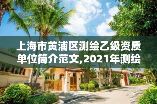 上海市黃浦區測繪乙級資質單位簡介范文,2021年測繪乙級資質。