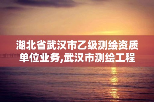 湖北省武漢市乙級測繪資質(zhì)單位業(yè)務(wù),武漢市測繪工程技術(shù)規(guī)定