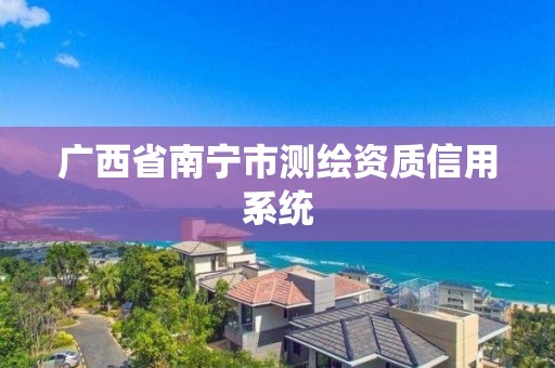 廣西省南寧市測繪資質信用系統