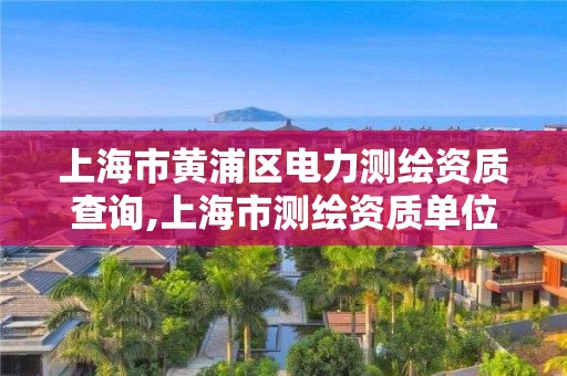 上海市黃浦區電力測繪資質查詢,上海市測繪資質單位名單