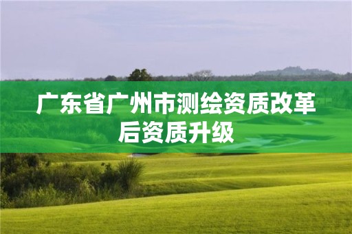 廣東省廣州市測繪資質(zhì)改革后資質(zhì)升級