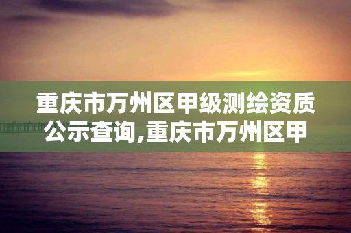 重慶市萬州區甲級測繪資質公示查詢,重慶市萬州區甲級測繪資質公示查詢網