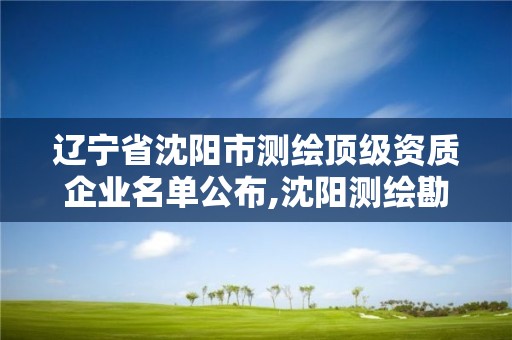 遼寧省沈陽市測繪頂級資質企業名單公布,沈陽測繪勘察研究院有限公司。